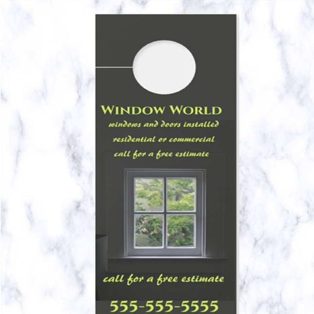 Affichette De Porte Fenêtres et portes modifiables (What a great way to advertise your window business!)