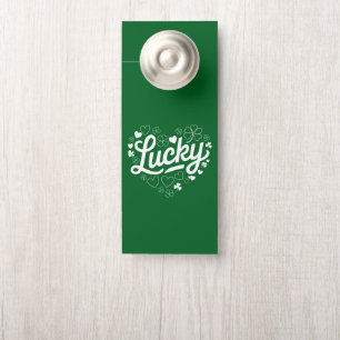 Affichette De Porte Fête de la Saint-Patrick Cœur Trèfle Chanceux Trèf