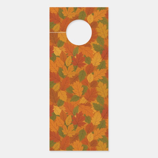 Affichette De Porte Feuilles à motif automnal classique  (Devant)