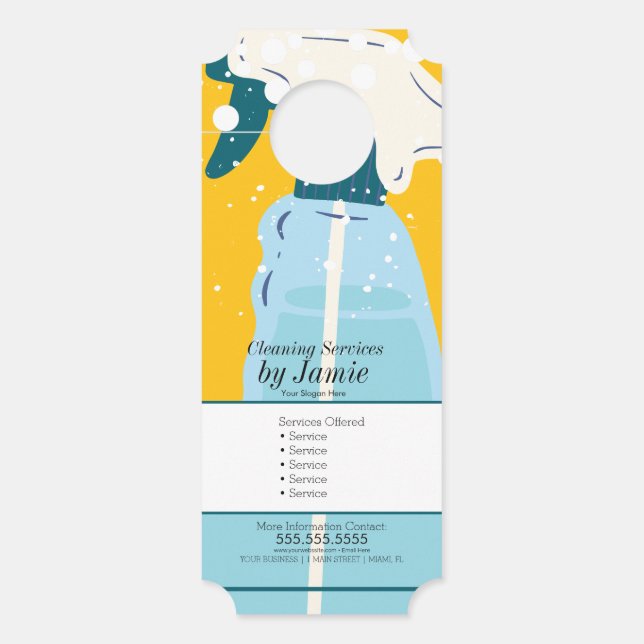Affichette De Porte Flacon de pulvérisation de service de nettoyage d' (Devant)