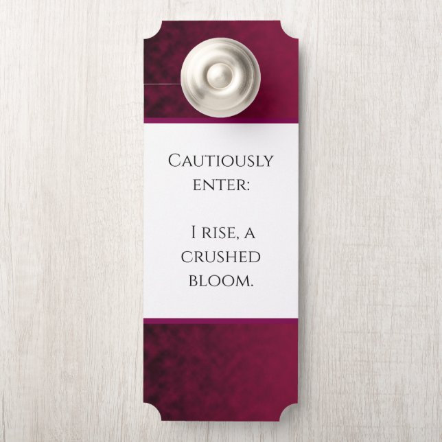 Affichette De Porte Fleur Écrasée (Sur le bouton)