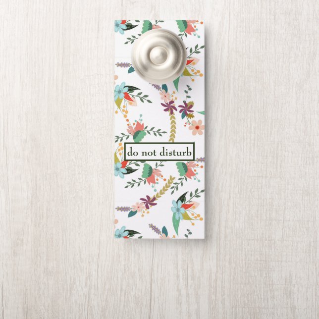 Affichette De Porte Fleurs Monogrammes (Sur le bouton)