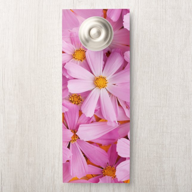 Affichette De Porte Fleurs roses (Sur le bouton)