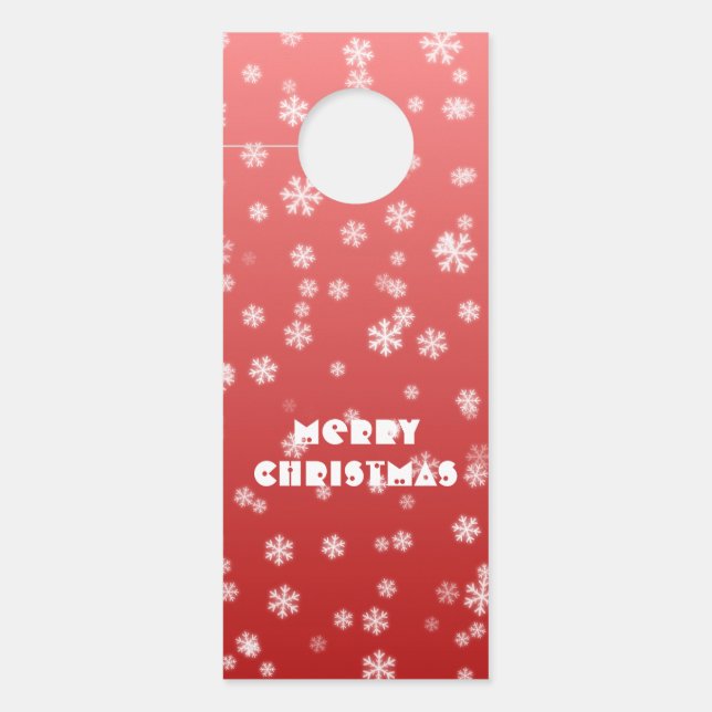 Affichette De Porte Flocon de neige de Noël (Devant)