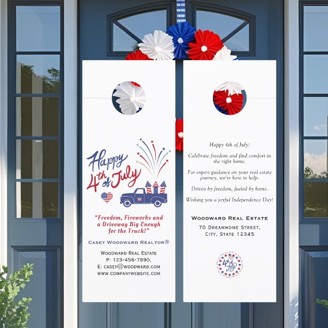 Affichette De Porte Flyers immobiliers modifiables 4 juillet Patriotiq (Créateur téléchargé)