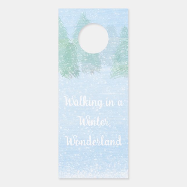 Affichette De Porte Fox in a Snowy Forest Door Hanger (Dos)