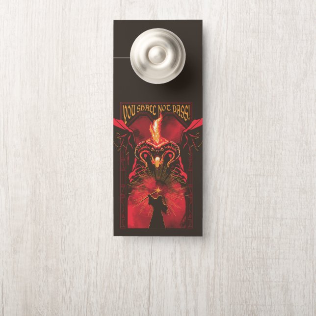 Affichette De Porte GANDALF™ Vs Balrog "Vous ne passerez pas" Graphiqu (Sur le bouton)