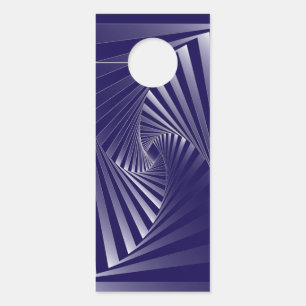 Affichette De Porte géométrie zébrée bleue