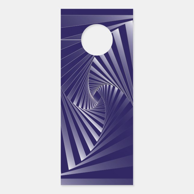 Affichette De Porte géométrie zébrée bleue (Devant)