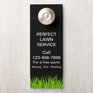 Affichette De Porte Grand service de pelouse promotionnel