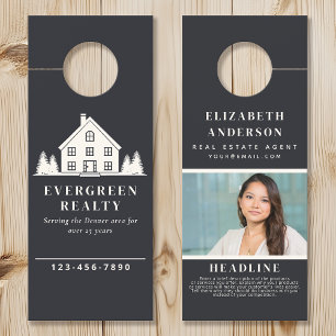 Affichette De Porte Gray Minimal Rustic Immobilier Agent Maison Photo