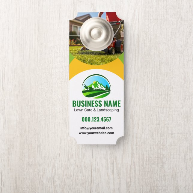 Affichette De Porte Green Jaune Entreprise de moulage paysager (Sur le bouton)