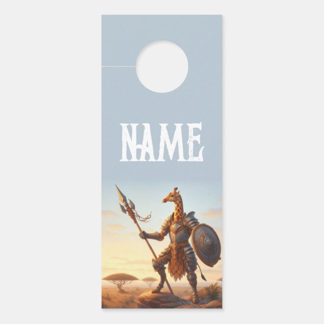 Affichette De Porte Guerrier de girafe (Devant)