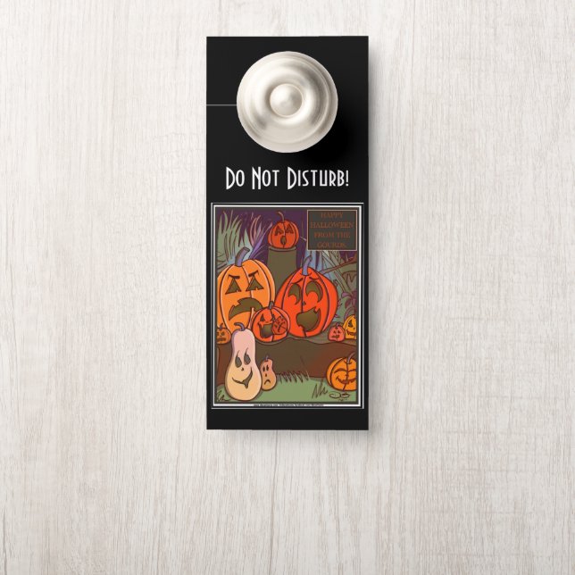 Affichette De Porte Halloween des Gourds (Sur le bouton)