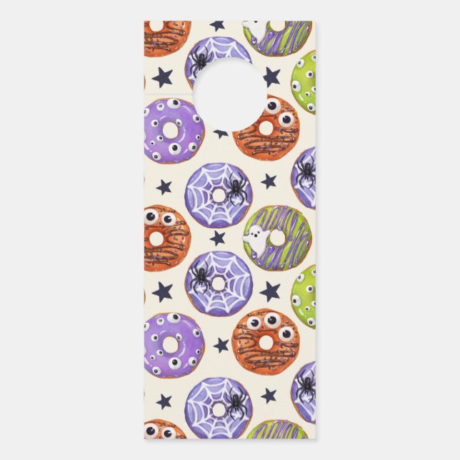 Affichette De Porte Halloween Éffrayant Funky Donuts (Devant)