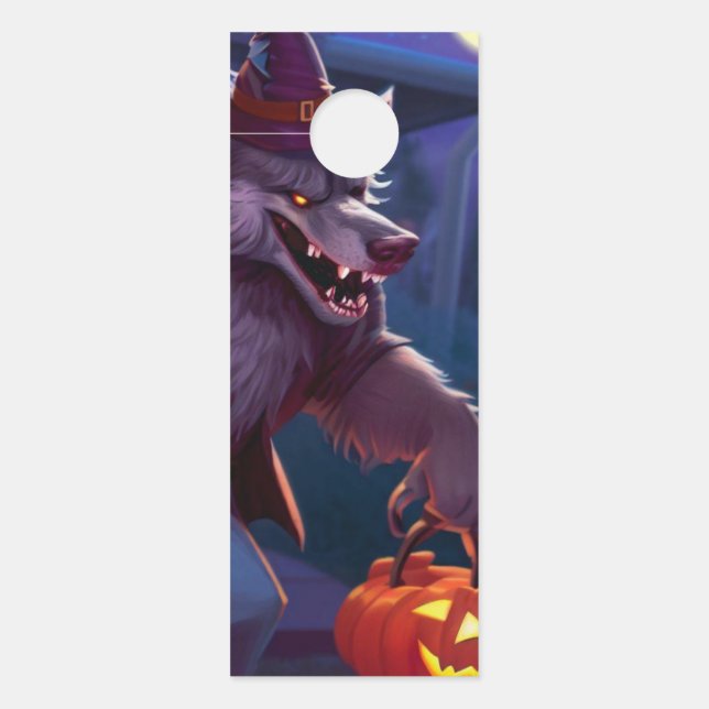 Affichette De Porte Halloween/loup-garou/automne (Devant)