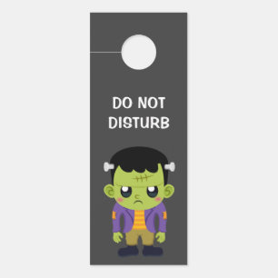 Affichette De Porte Halloween monstre Frankenstein Green