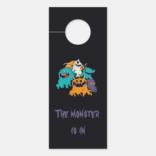 Affichette De Porte Halloween/Monstre/Octobre/Automne  (Devant)