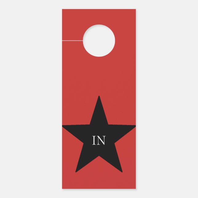 Affichette De Porte HAMbWG - Message du bouton de porte - Étoile (Devant)