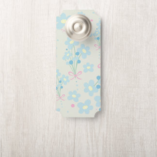 Affichette De Porte Harmonie bleu et rose doux