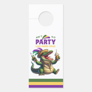 Affichette De Porte Heureux Mardi Gras Alligator