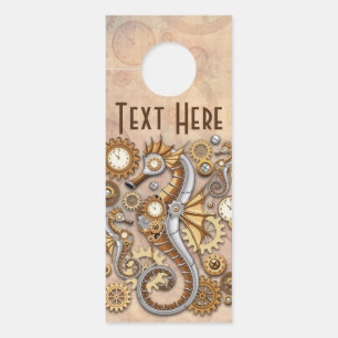 Affichette De Porte Hippocampe Steampunk Art Suréaliste Vintage