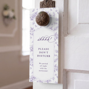 Affichette De Porte Hôtel de mariage Lavande Toile Florale Vintage Fra