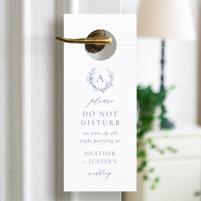 Affichette De Porte Hôtel Victorian Dusty Blue Mariage (Créateur téléchargé)