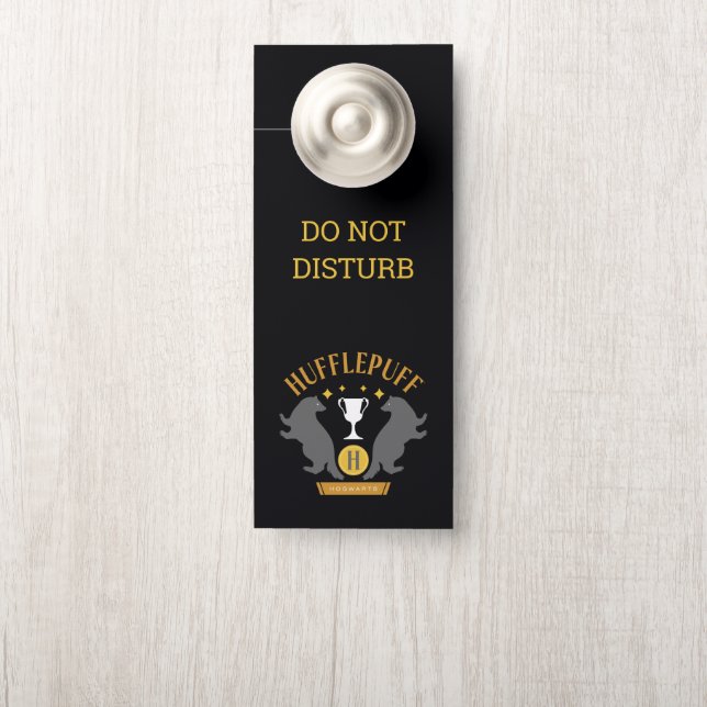 Affichette De Porte HUFFLEPUFF™ Badger and Cup House Pride Graphisme (Sur le bouton)