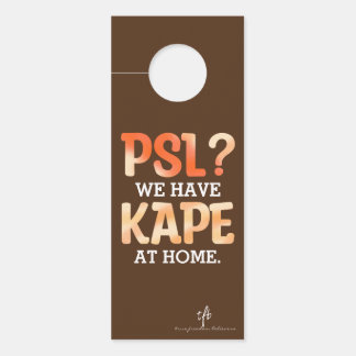 Affichette De Porte HUMOUR café d'automne PSL vs Kape Filipino