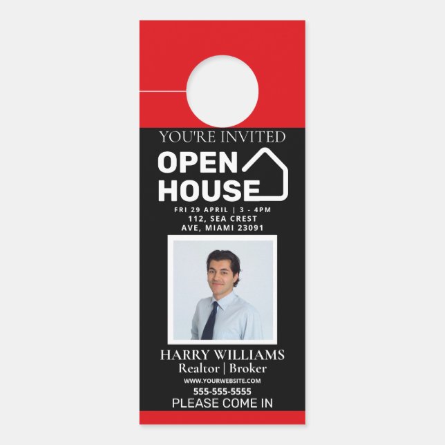 Affichette de porte immobilier de luxe | Open Hous (Devant)