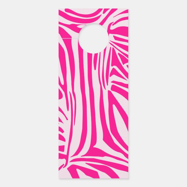 Affichette De Porte Impression zèbre rose (Devant)