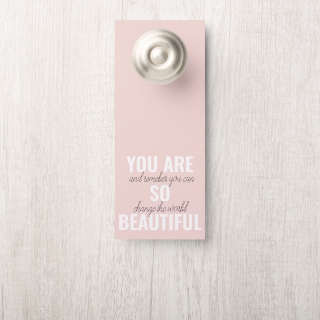 Affichette De Porte Inspiration Vous Êtes Si Belle Citation Positive (Sur le bouton)