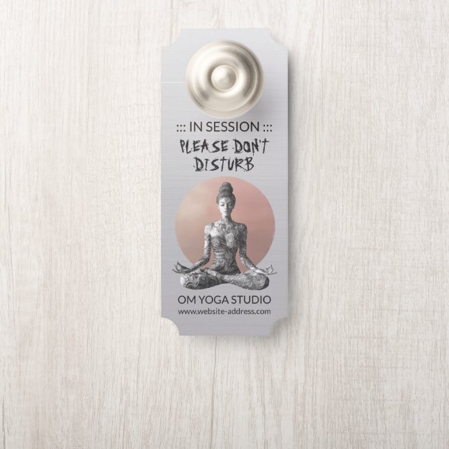Affichette De Porte Instructeur de méditation Yoga Reiki Master Lotus  (Sur le bouton)