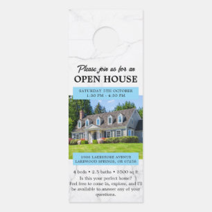 Affichette De Porte Invitation à la Journée Portes Ouvertes Immobilier