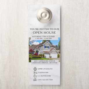 Affichette De Porte Invitation à la Journée Portes Ouvertes Immobilier