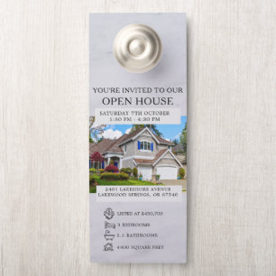 Affichette De Porte Invitation à la Journée Portes Ouvertes Immobilier