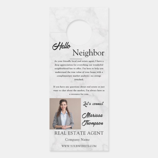Affichette De Porte Invitation à la Journée Portes Ouvertes Immobilier (Devant)