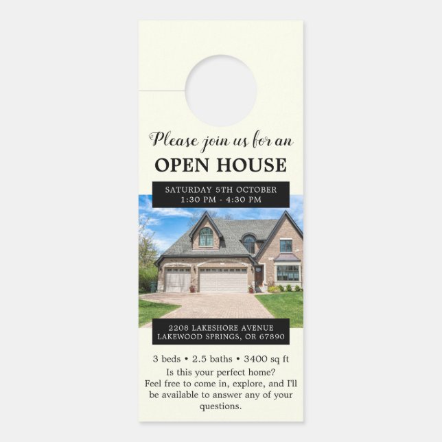 Affichette De Porte Invitation Open House Agriculture immobilière (Devant)