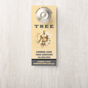 Affichette De Porte *~* Jaune QR Lumber Jack TREE Porte de services d'
