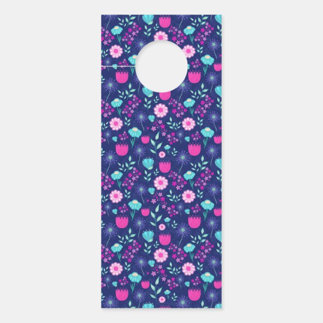 Affichette De Porte Joli fond à motif floral (Devant)
