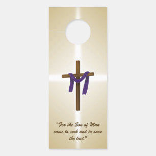 Affichette De Porte Jour de la résurrection du violet de la croix de P