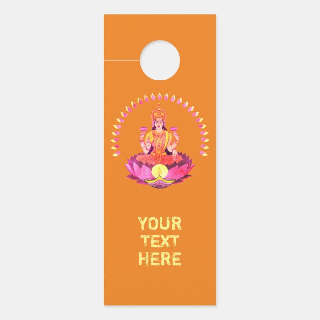 Affichette De Porte Joyeux Diwali - Deepalavi déesse Lakshmi 1 (Devant)