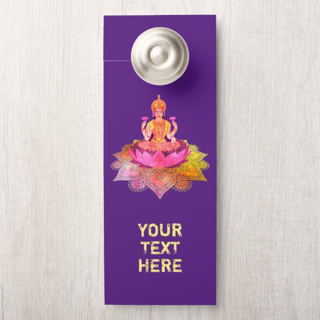 Affichette De Porte Joyeux Diwali - Deepalavi déesse Lakshmi 4 (Sur le bouton)