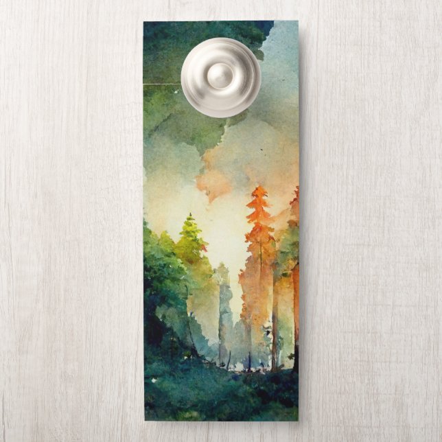 Affichette De Porte La forêt (nature) (Sur le bouton)