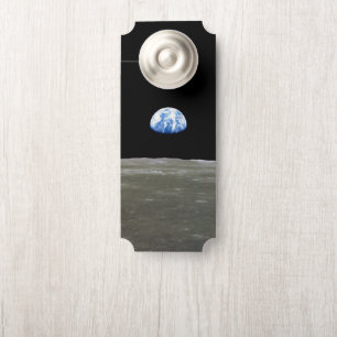 Affichette De Porte La Terre depuis la Lune dans l'espace noir : Earth