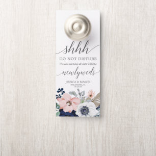 Affichette De Porte L'Affichette de porte Mariage Fleurit Navy Ne Dist