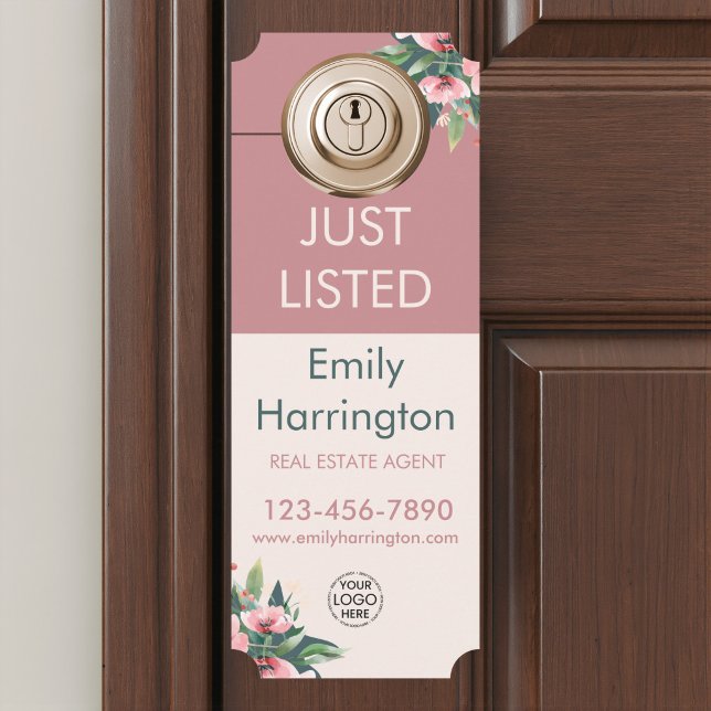 Affichette De Porte L'agent immobilier Rose de Blush Bloom vient d'êtr (Créateur téléchargé)