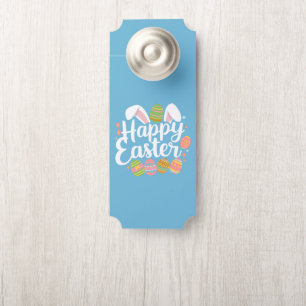 Affichette De Porte Lapin de Pâques Joyeuses Vacances de Pâques