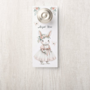 Affichette De Porte Lapin en robe